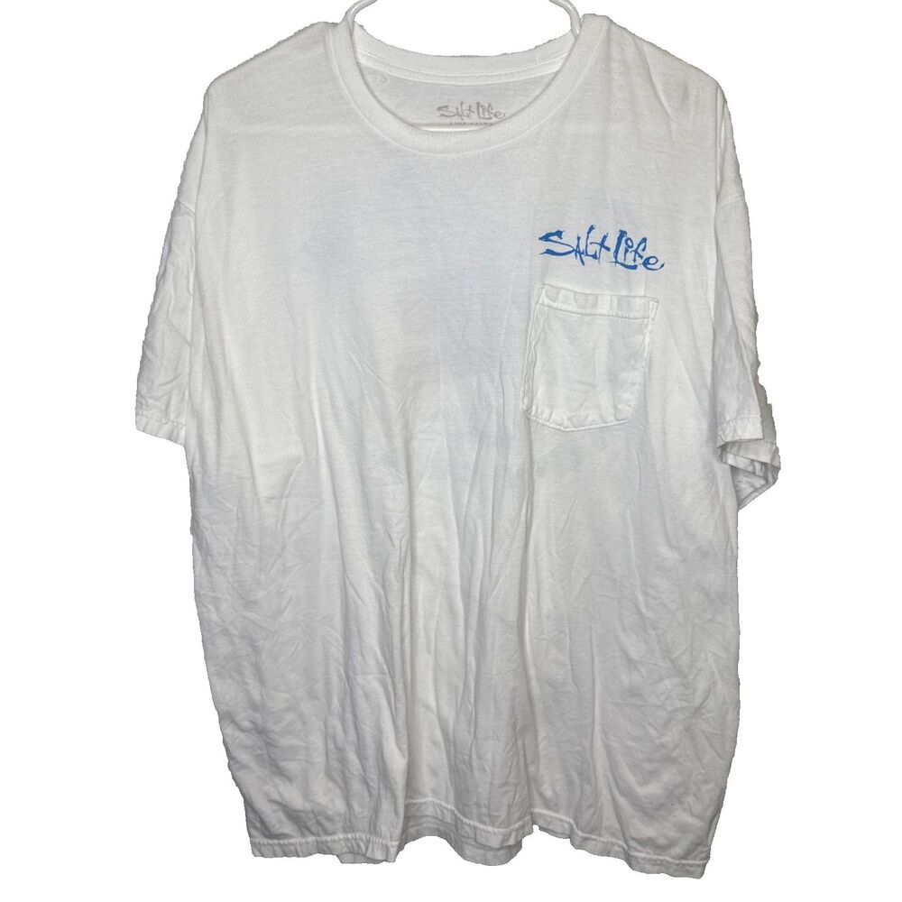 Salt Life Mens Size XL White Original Livin Salty Graphic T Shirt Short Sleeve